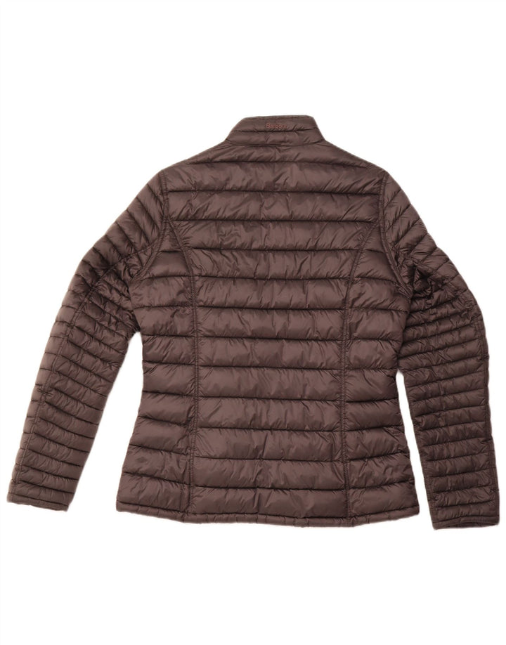 Barbour Dame Vinter Tartan Polstret Jakke UK 14 Stor Grå Vinter