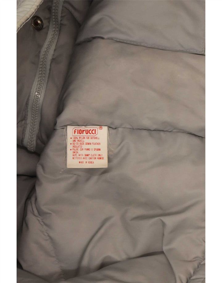 Fiorucci Herre hættepolstret jakke UK 38 Medium Grey Colourblock Nylon
