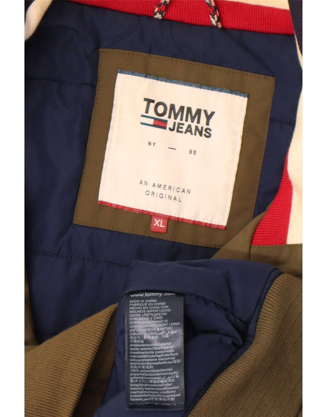 Tommy Hilfiger Herre Bomber Jacket UK 42 XL Khaki Polyamid