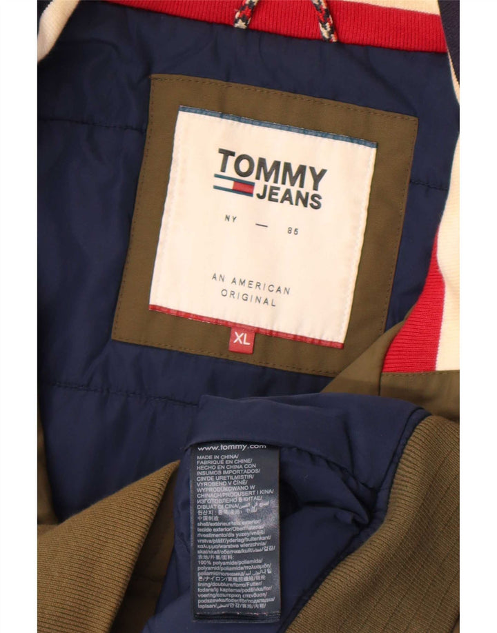 Tommy Hilfiger Herre Bomber Jacket UK 42 XL Khaki Polyamid