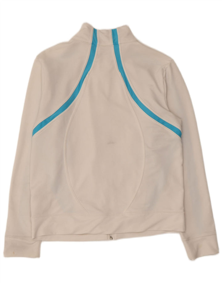 NIKE Womens Fit Dry Tracksuit Top Jacket US 12/14 Large White Colourblock
