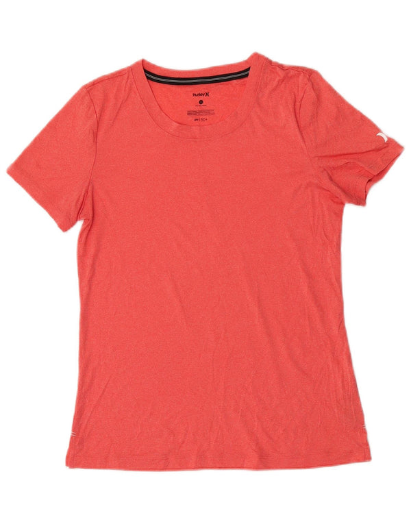 Hurley Dame T-Shirt Top UK 10 Small Orange Flecked Polyester