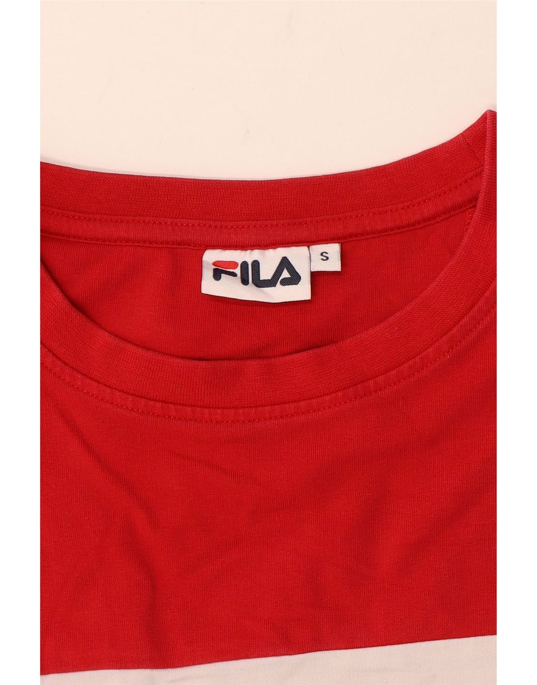 Fila Dame Grafisk Sweatshirt Jumper UK 10 Lille Rød Colourblock
