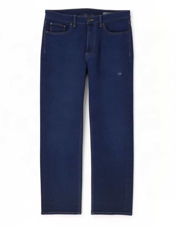 Marks & Spencer Mens Distressed Straight Jeans W32 L29 Navy Blue Cotton