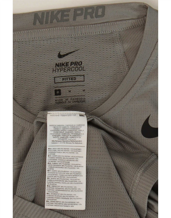 Nike T-shirt top til mænd, mellemgrå polyester