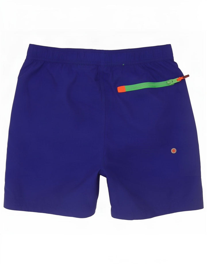 Superdry grafiske badeshorts til mænd mellemblå polyester