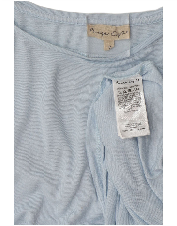 Phase Eight Womens Oversized Top 3/4 ærme UK 8 Small Blue Viscose