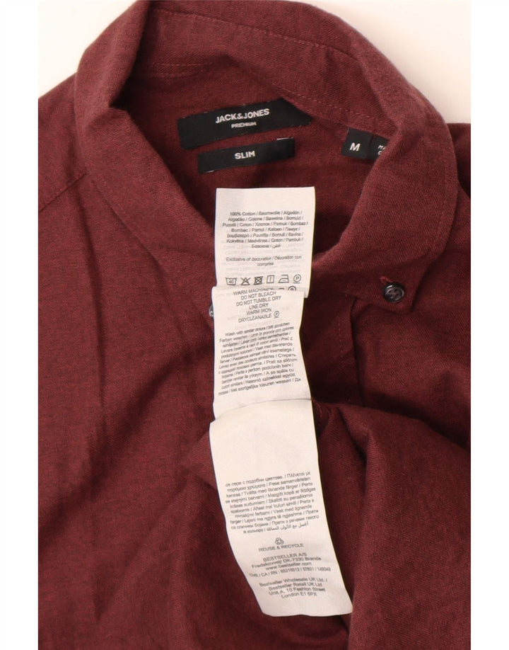 Jack & Jones Herre Slim Fit skjorte Medium Bourgogne bomuld