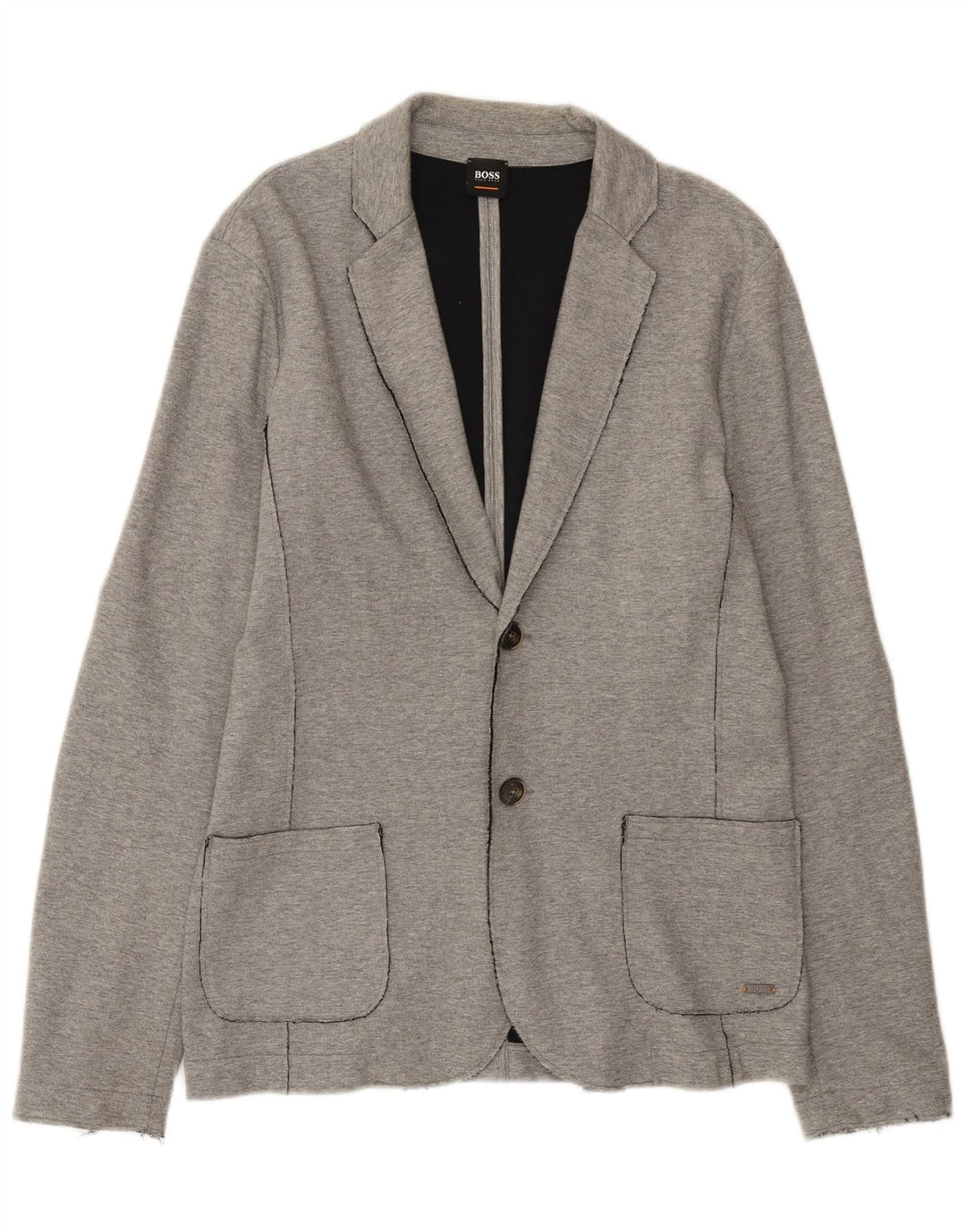 Hugo Boss Herre 2 Button Blazer Jacket UK 40 Large Grå Bomuld