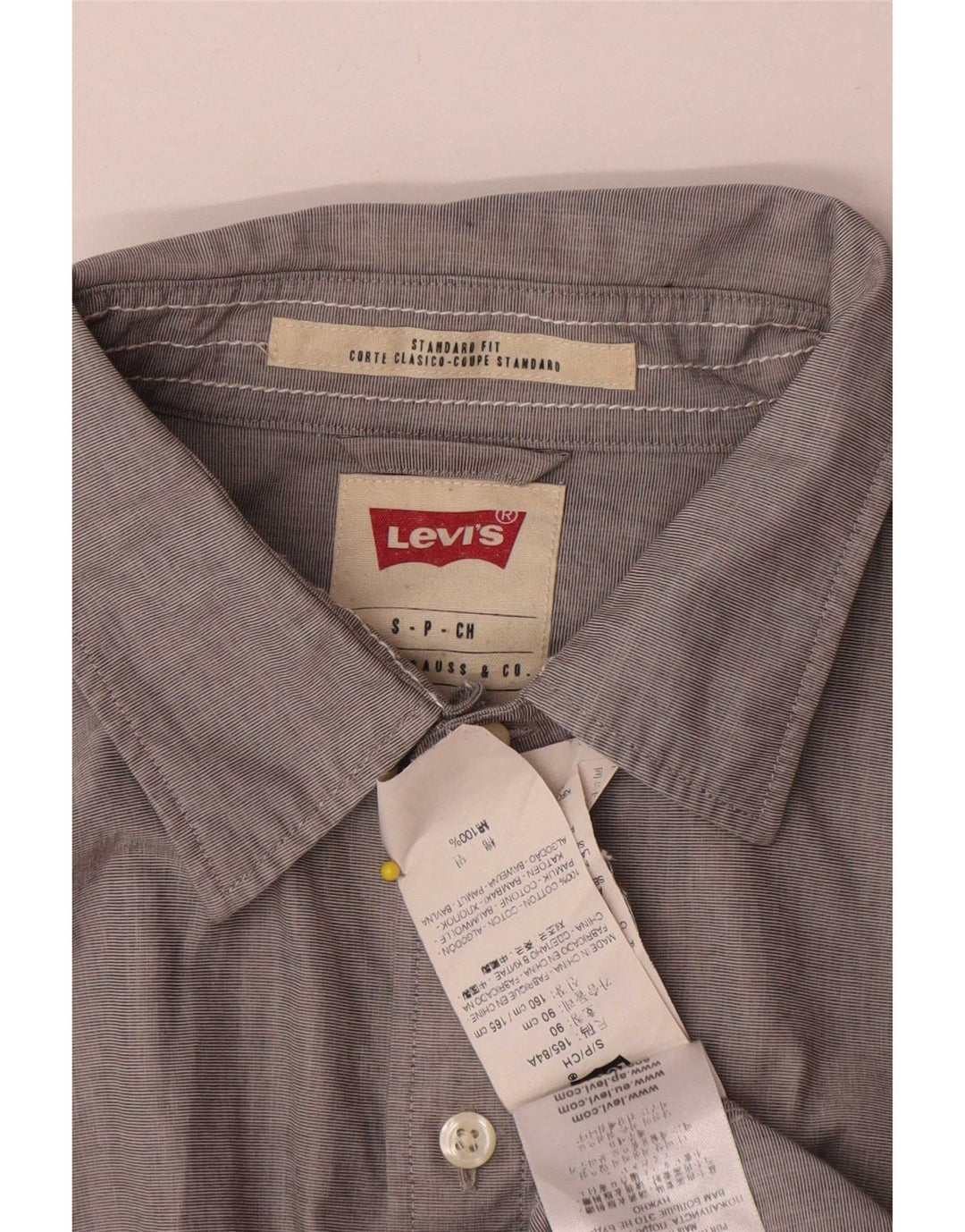 Levi's Herre Standard Fit-skjorte, lille grå bomuld