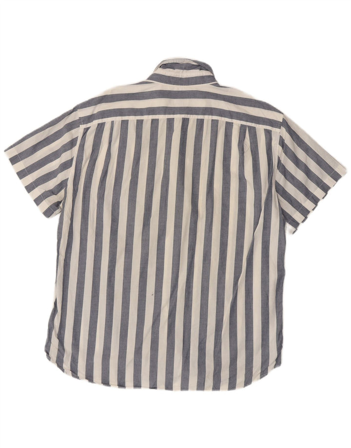 J. CREW Kortærmet slim skjorte til mænd XL blå stribet bomuld