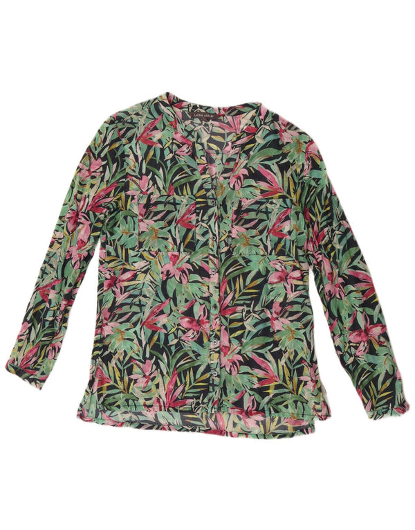Laura Ashley Dame Skjorte Bluse UK 10 Small Multicolored Floral Bomuld