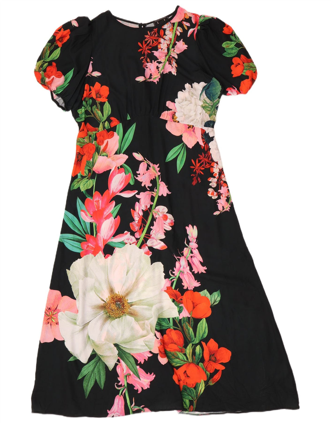 Lipsy Dame Maxi Dress UK 16 Large Black Floral Polyester