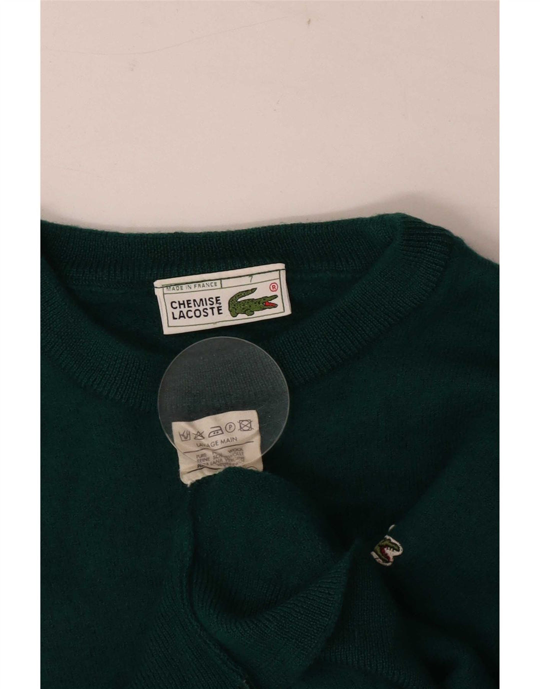 Lacoste Herre Crew Neck Jumper Sweater Størrelse 7 2XL Grøn Ny Uld