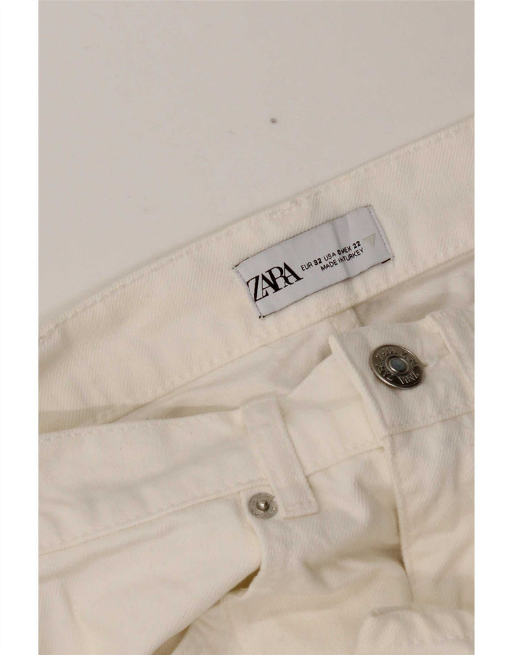 Zara Dame Straight Jeans EU 32 2XS W22 L31 Hvid