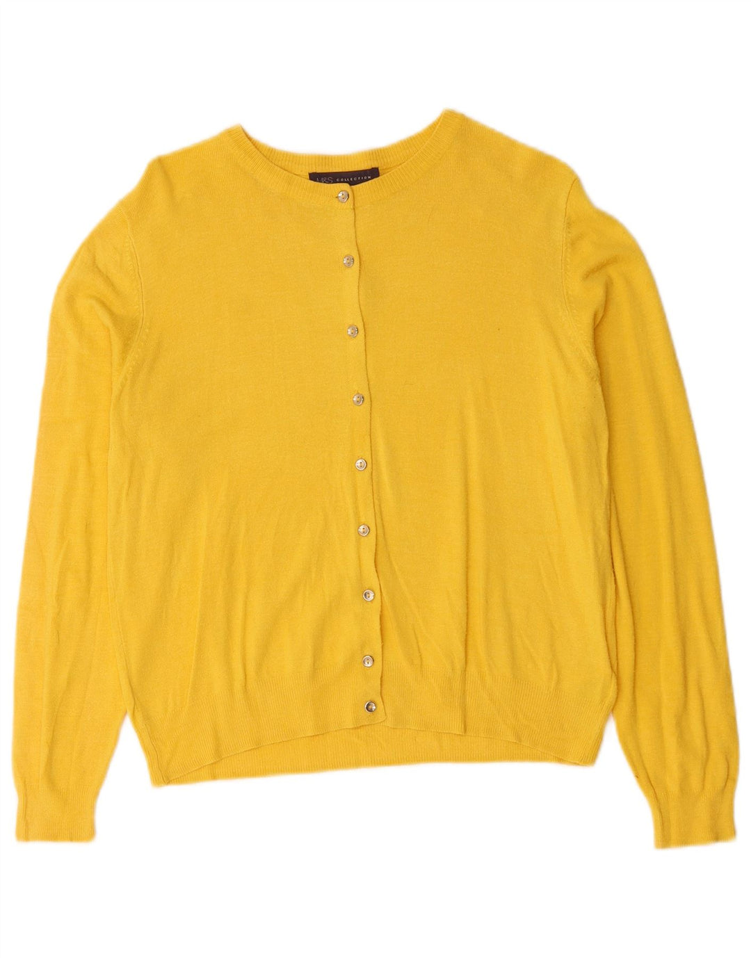 Marks & Spencer Dame Cardigan Sweater UK 14 Medium Yellow Viscose