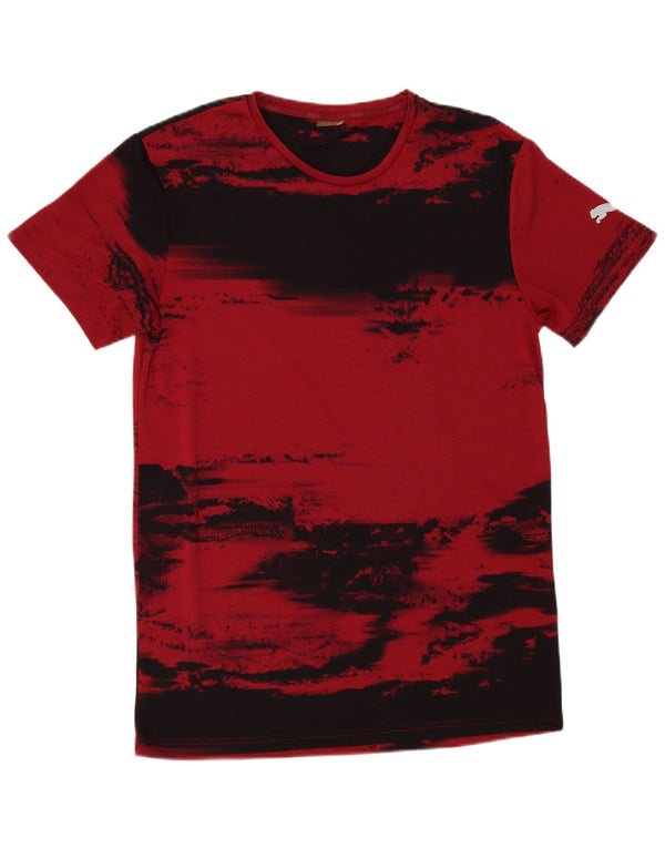 Puma Herre T-shirt Top Medium Burgundy Colourblock