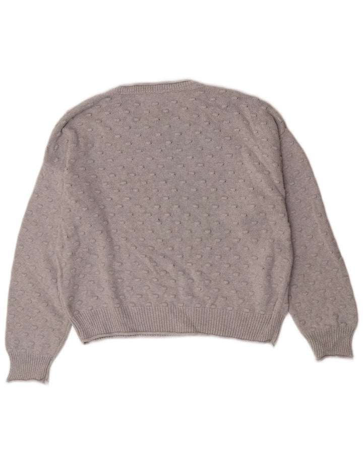 White Stuff Dame Boat Neck Jumper Sweater UK 16 Stor Grå Bomuld