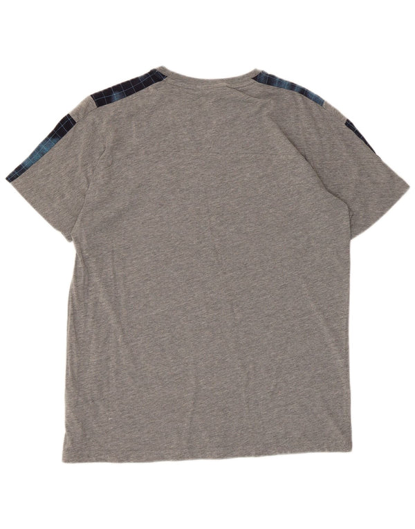 Puma Herre T-Shirt Top Medium Grå Colourblock Bomuld