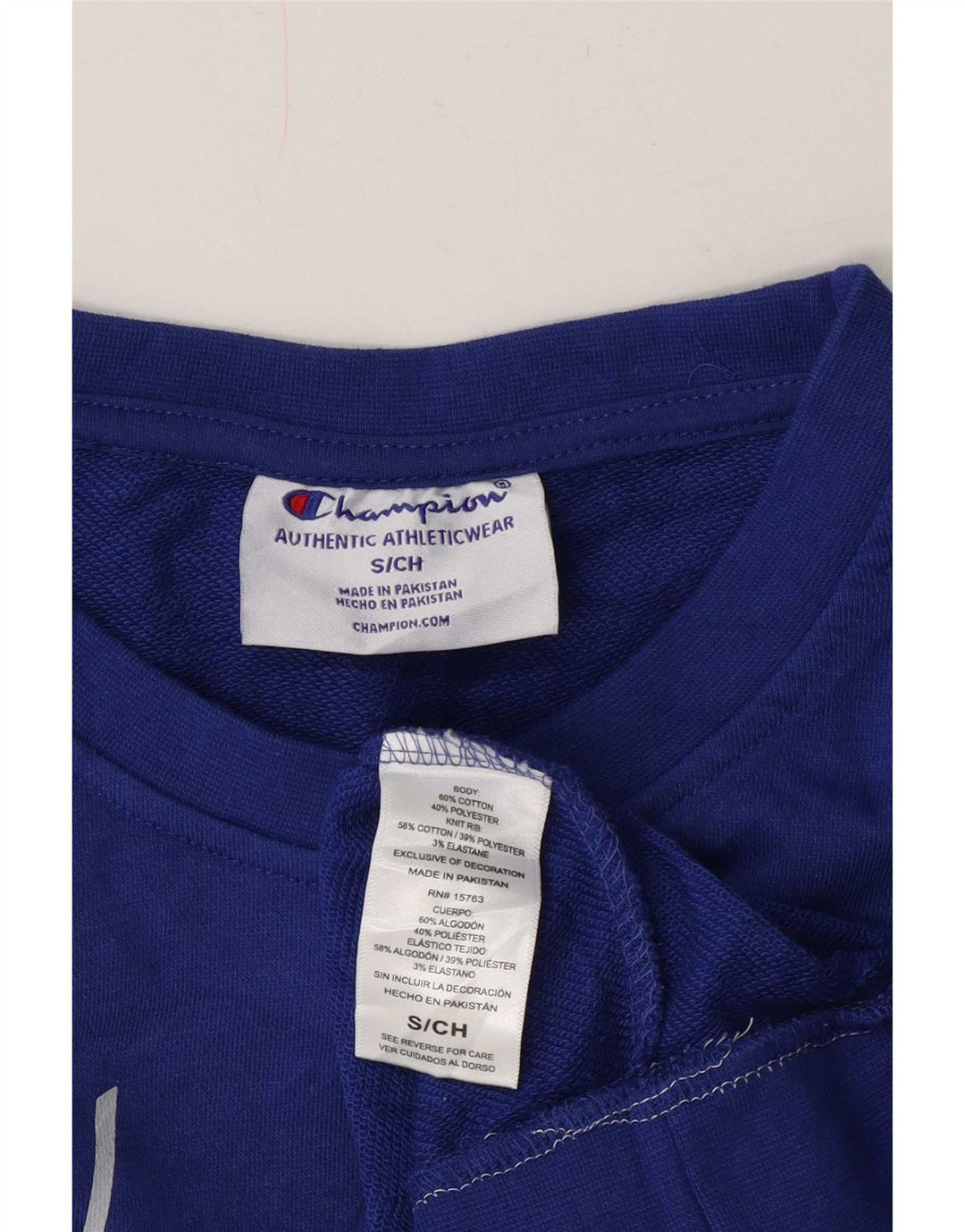 Champion Dame Grafisk Oversized Sweatshirt Jumper UK 10 Small Blue Cotton