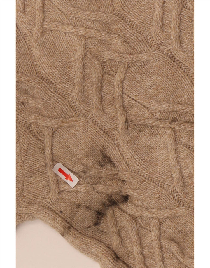 Marks & Spencer Herre sweater med rund hals, lille beige polyamid