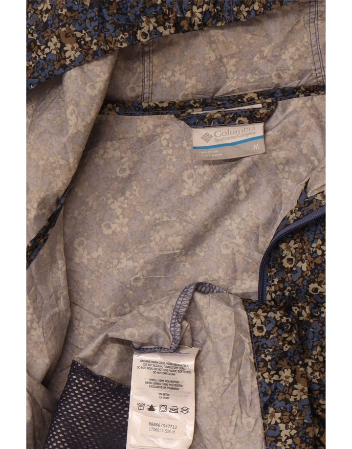 COLUMBIA Regnjakke med hætte til kvinder UK 14 Medium Multicolored Floral
