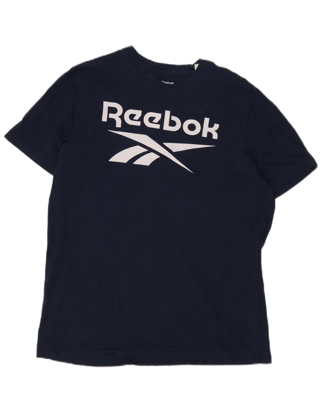 Reebok Herre grafisk T-shirt Top Stor marineblå bomuld