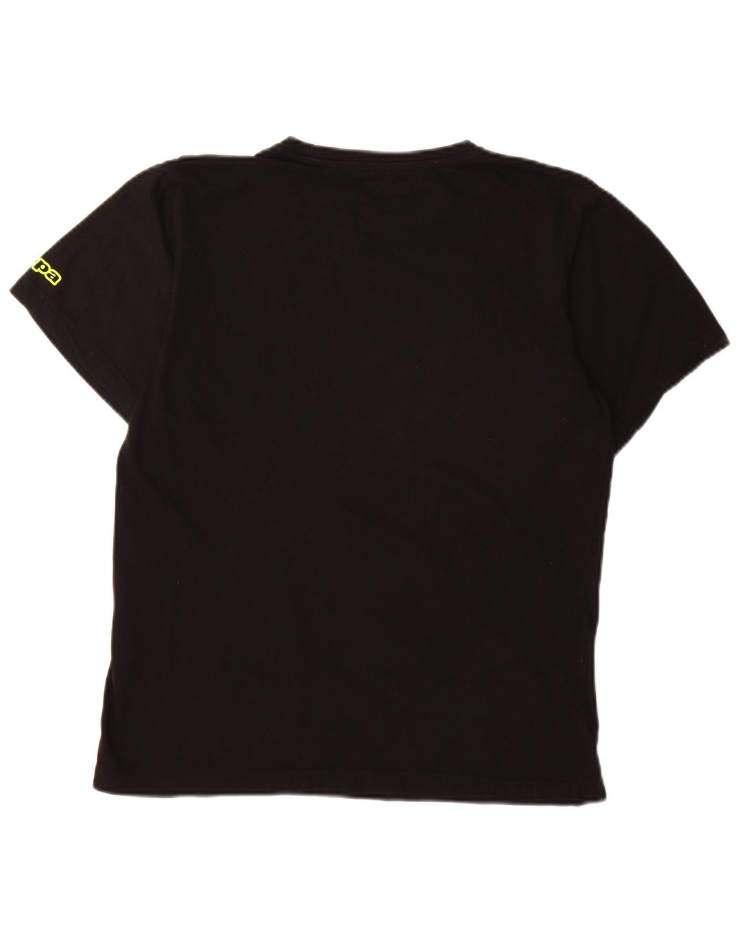 Kappa Herre Grafisk T-Shirt Top Medium Sort Bomuld