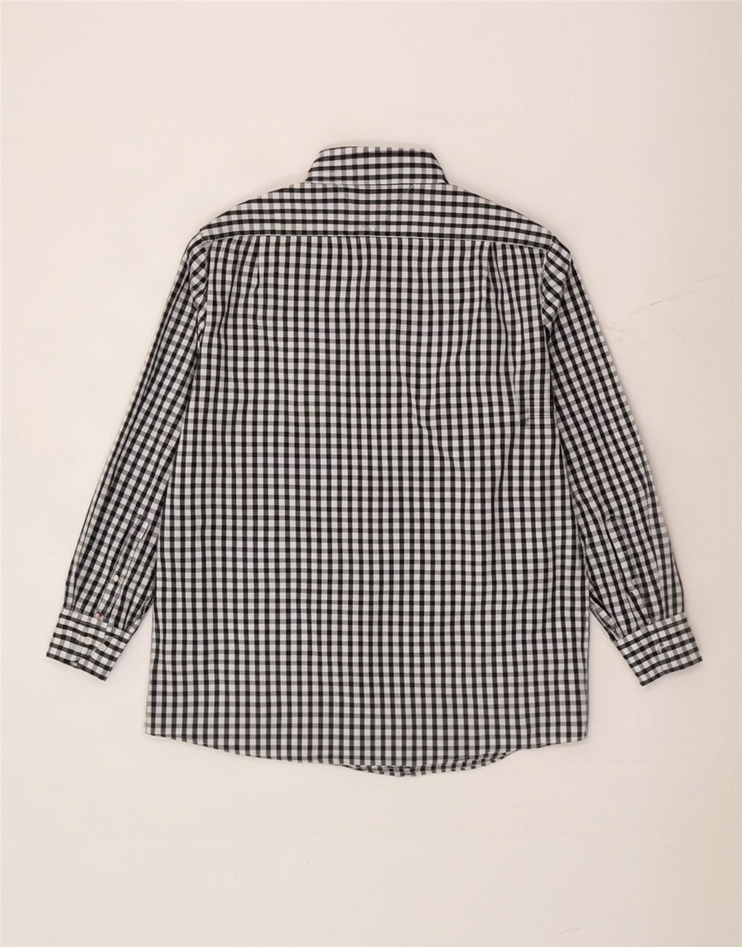Tommy Hilfiger Herreskjorte Størrelse 17 1/2 XL Sort Gingham Bomuld