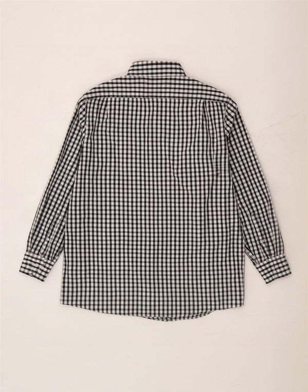 Tommy Hilfiger Herreskjorte Størrelse 17 1/2 XL Sort Gingham Bomuld