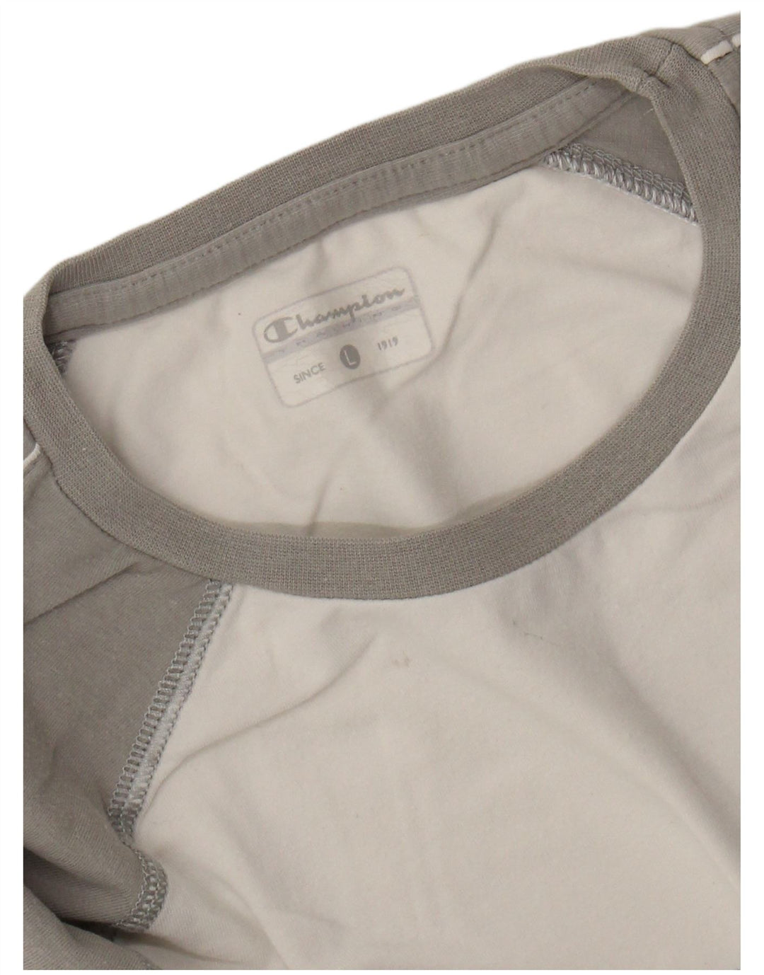 CHAMPION Dame T-Shirt Top UK 14 Large White Colourblock