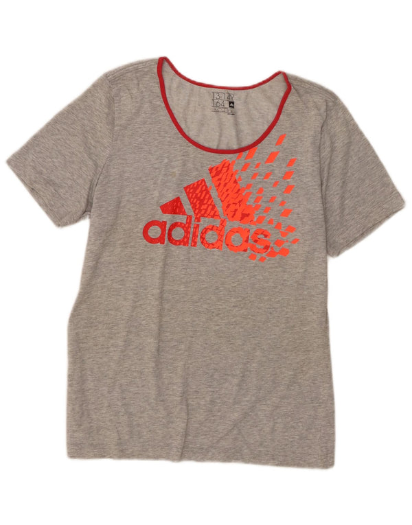 Adidas piger Climalite grafisk t-shirt top 13-14 år grå