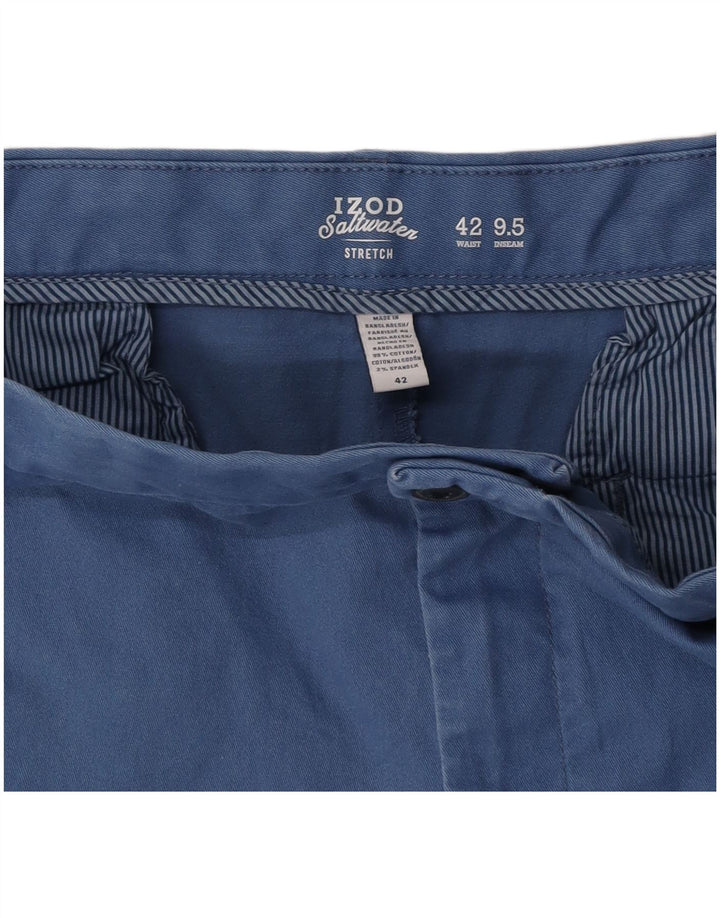 IZOD Stretch Chino Shorts til mænd W42 2XL Blå Bomuld