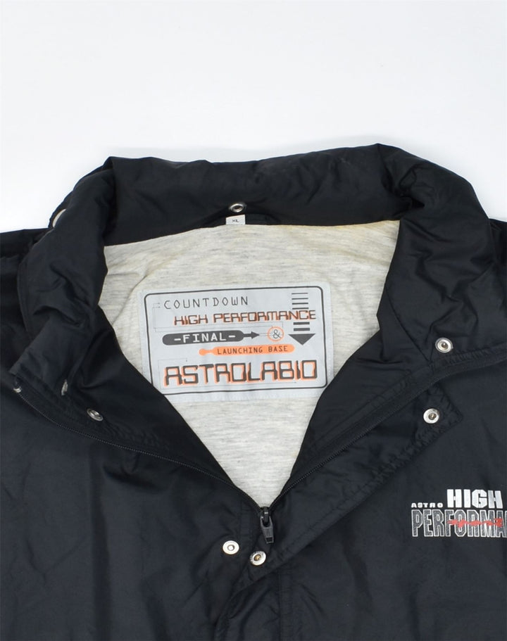 ASTROLABIO Mens Windbreaker Jacket EU 50 XL Black Polyester | Vintage Astrolabio | Thrift | Second-Hand Astrolabio | Used Clothing | Messina Hembry 