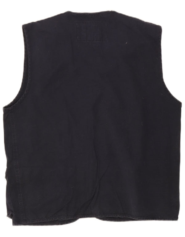 OXER Herre Utility Gilet UK 40 Large Navy Blue Cotton