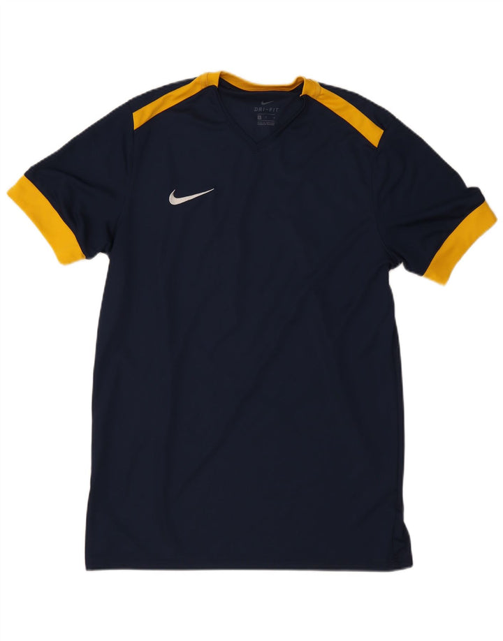 Nike Dri Fit T-shirt top til mænd, stor marineblå farveblok