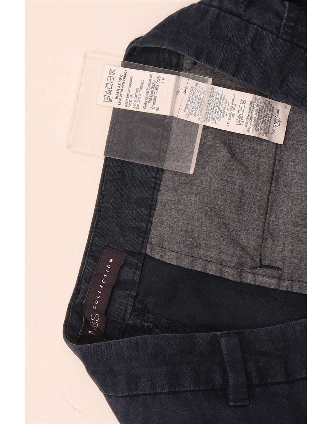 Marks & Spencer Chino Shorts til kvinder UK 12 Medium W30 Marineblå Bomuld