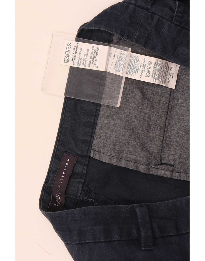 Marks & Spencer Chino Shorts til kvinder UK 12 Medium W30 Marineblå Bomuld