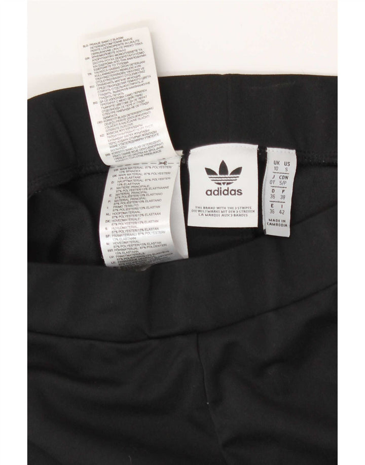Adidas Womens Leggings UK 10 Small Black Polyester
