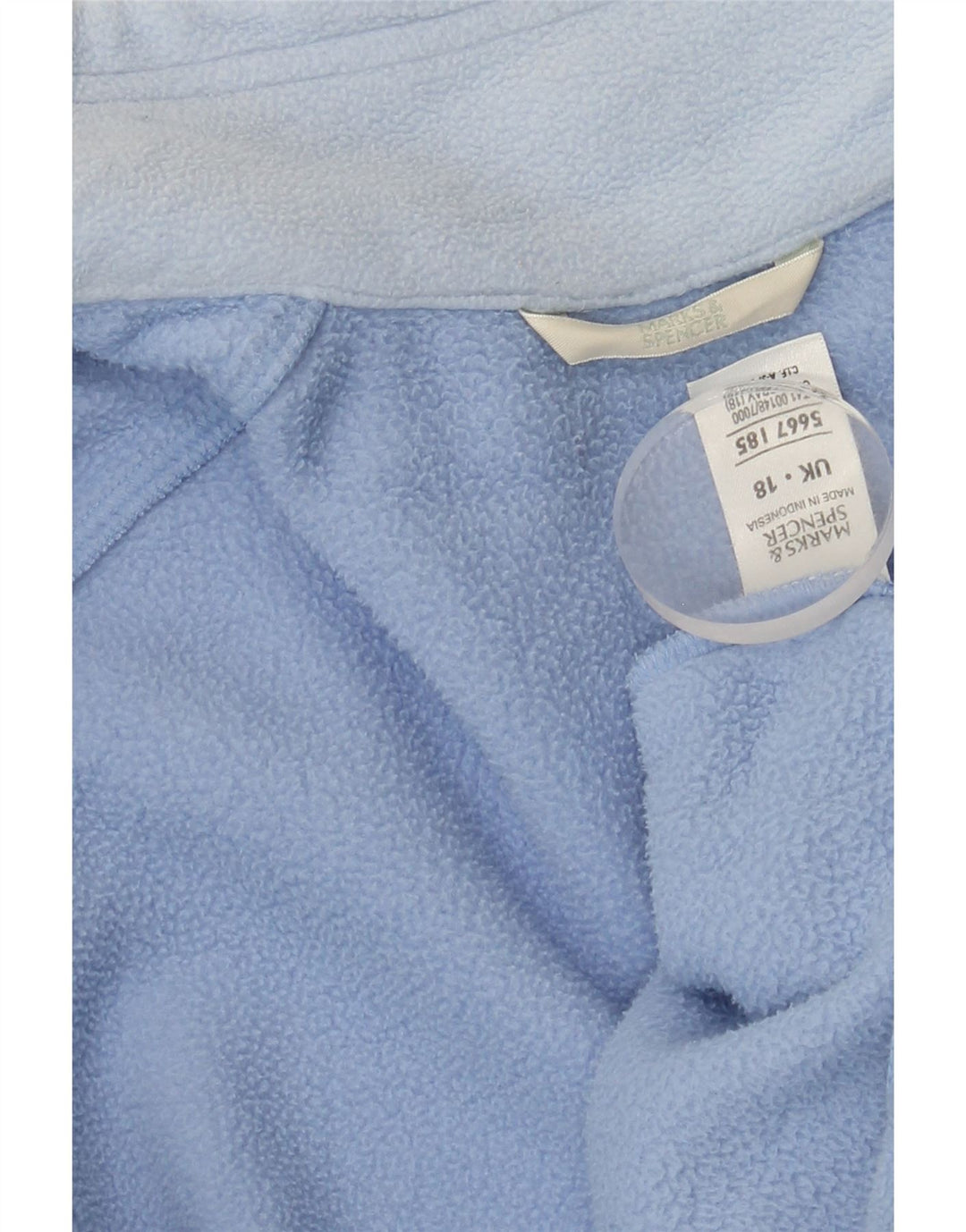 MARKS & SPENCER Womens Fleece Jacket UK 18 XL Blue Polyester
