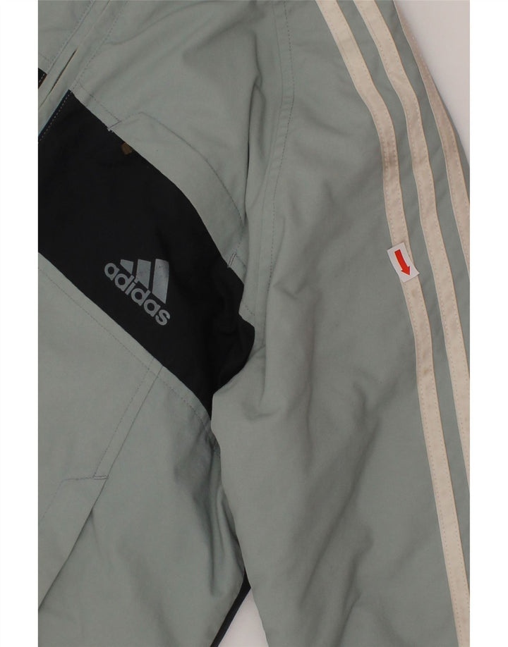 ADIDAS Boys Windbreaker Jacket 7-8 Years Blue Colourblock Polyester