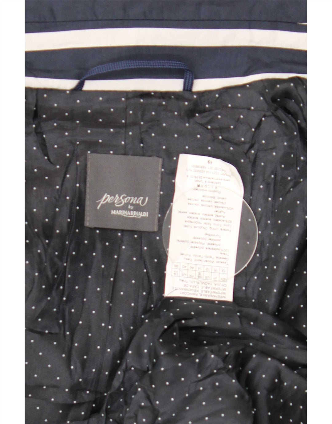 Persona By Marina Rinaldi Dobbeltradet frakke til kvinder Str. 19 Small Navy Bl