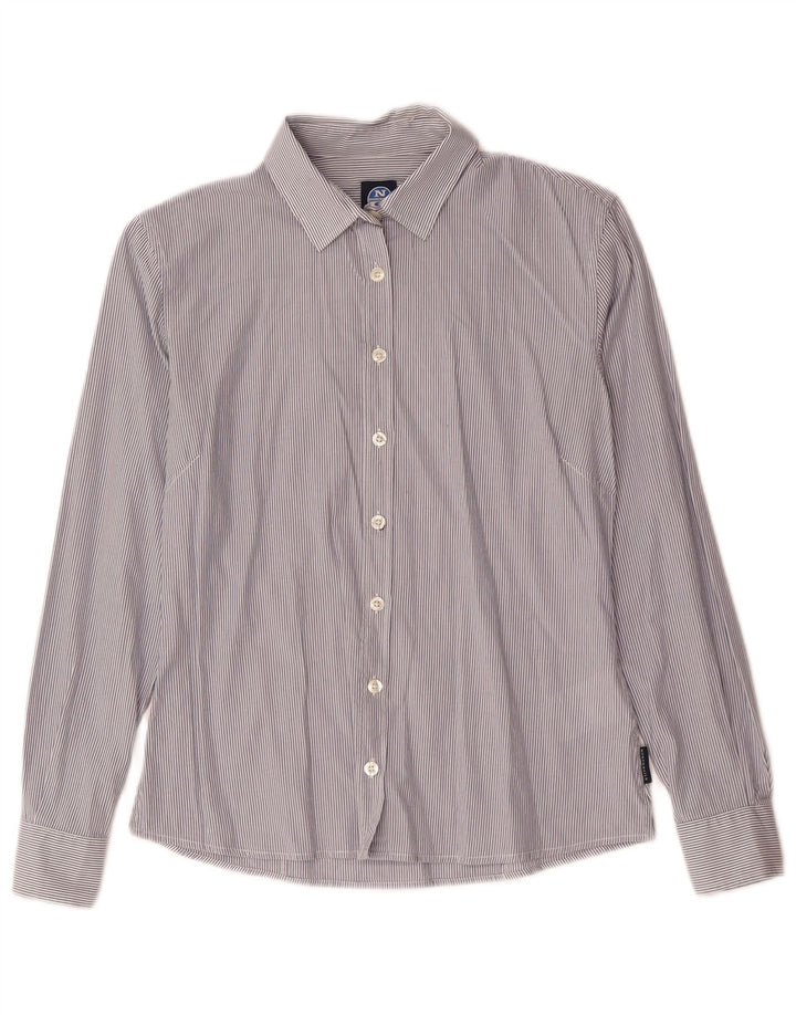 North Sails Dameskjorte UK 10 Small Blue Pinstripe Cotton