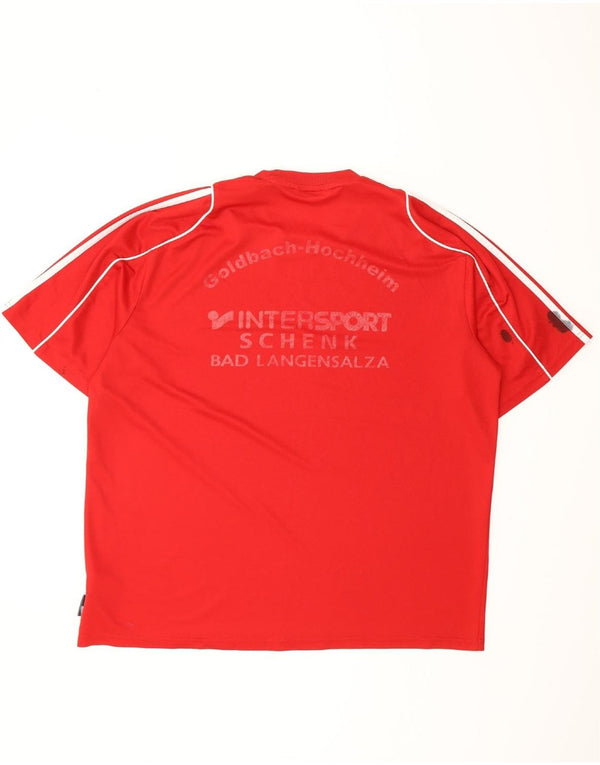 ADIDAS Herre Climalite Grafisk T-Shirt Top XL Rød Polyester
