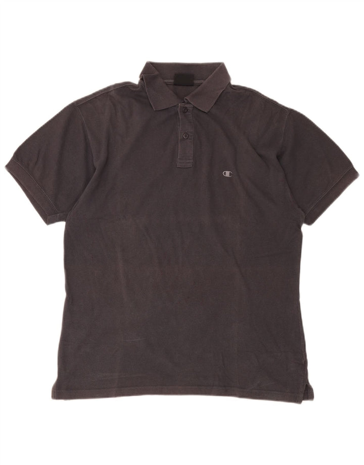 CHAMPION Mens Polo Shirt Small Grey Cotton