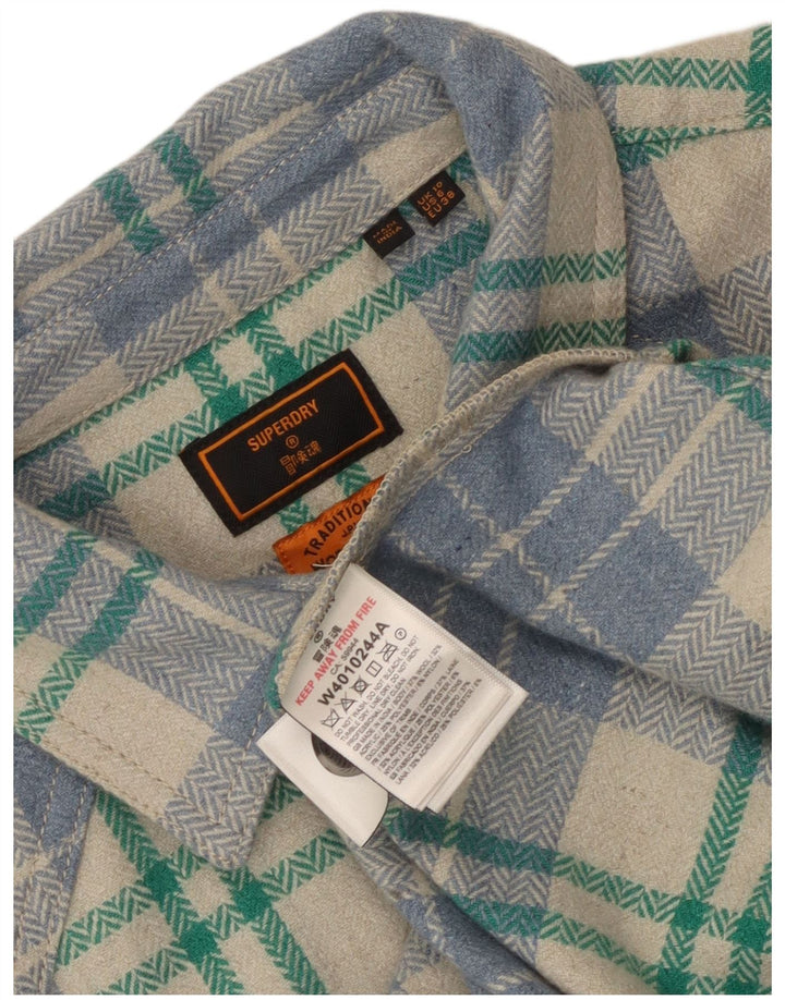 Superdry Dame Oversized Flanell Shirt UK 10 Lille flerfarvet Ternet