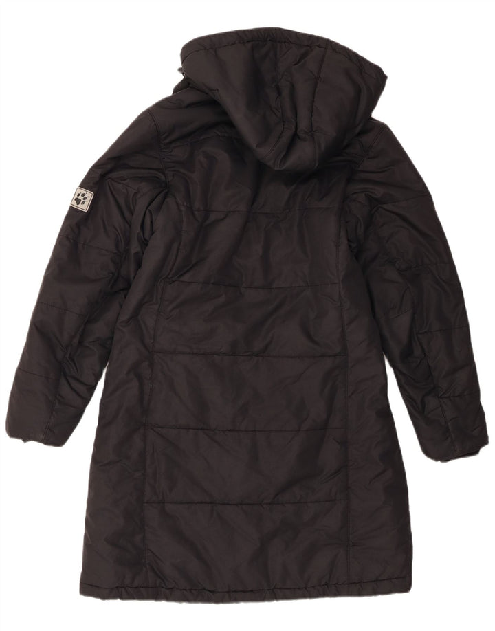 Jack Wolfskin Dame Hætte Polstret Frakke UK 10 Small Black Polyester