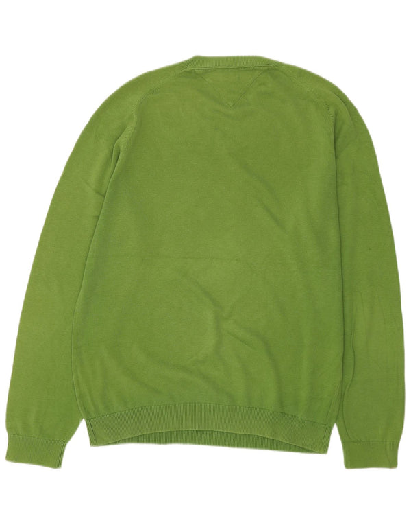 Tommy Hilfiger Herre V-hals sweater Medium Green Argyle/Diamond
