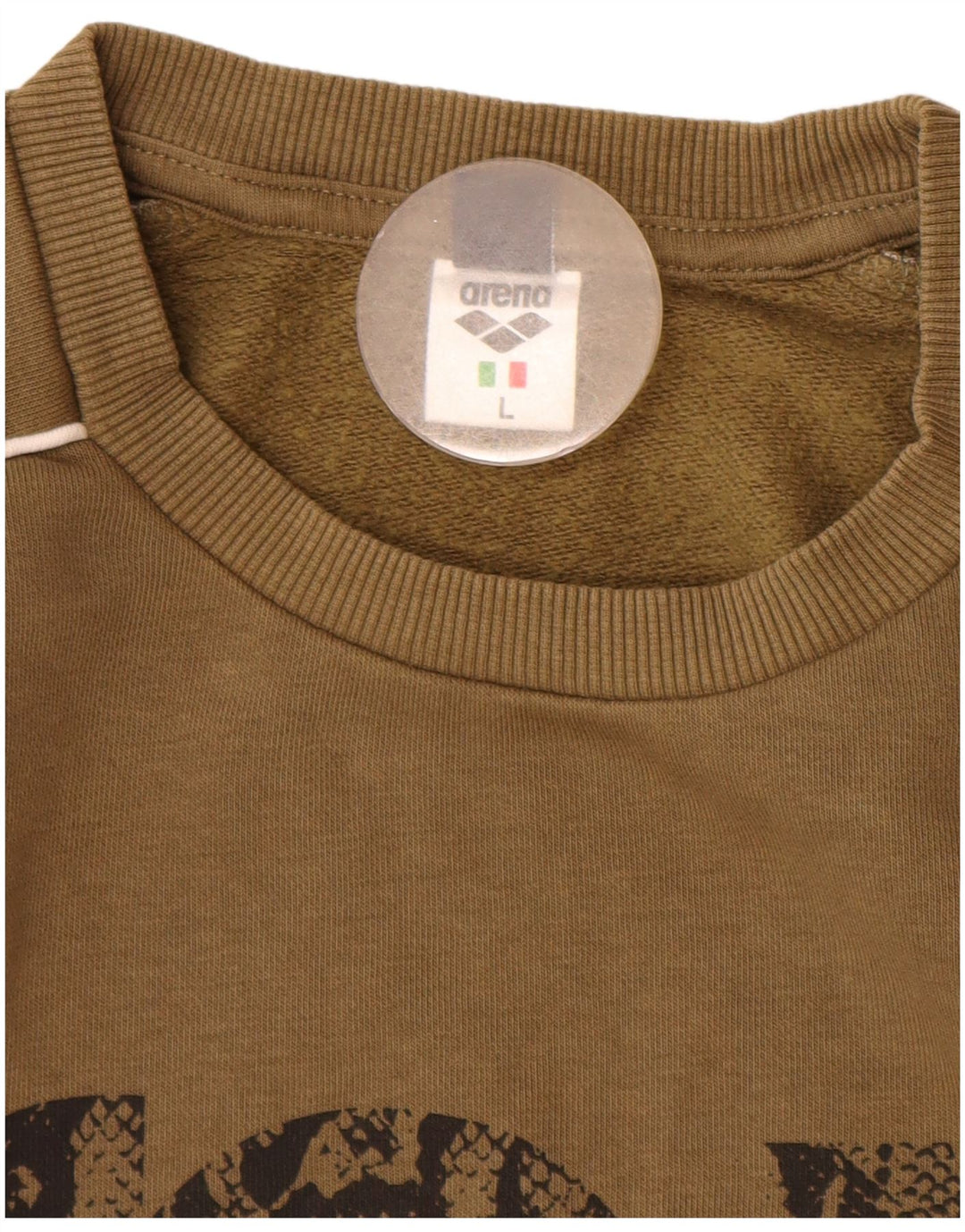 Arena Herre Grafisk Sweatshirt Jumper Stor Khaki Bomuld