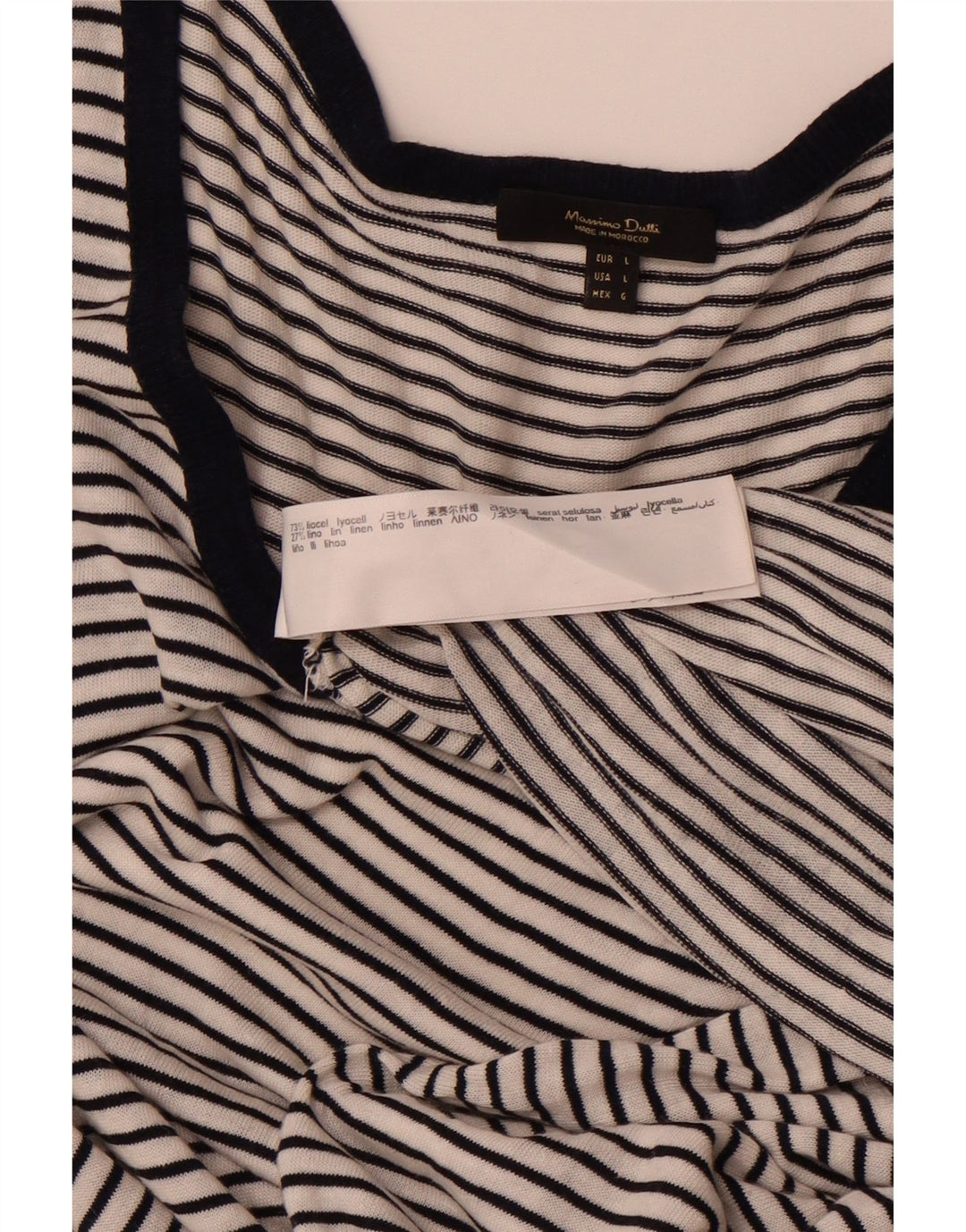 MASSIMO DUTTI Dame ærmeløs Maxikjole UK 14 Stor hvid stribet